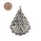 The Bead Chest Silver Baule Pyramid Pendant (67x48mm): African Tribal Metal Pendant for DIY Jewelry and Necklace